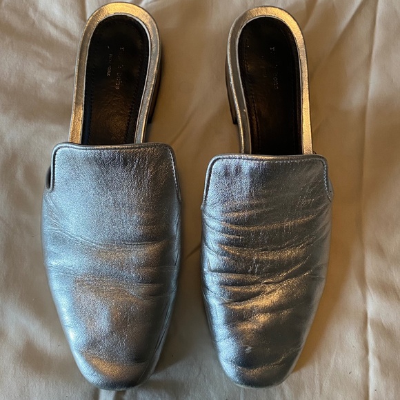 Rag & Bone Luis Silver Metallic Mules 38.5 8.5 - Picture 1 of 9